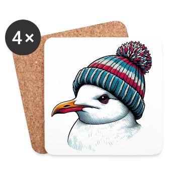Mouette - Dessous de verre (lot de 4) - blanc - Devant