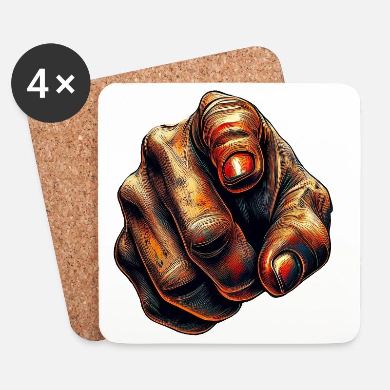 Farbfeuer Handzeigekunst - Untersetzer (4er-Set) - Weiß