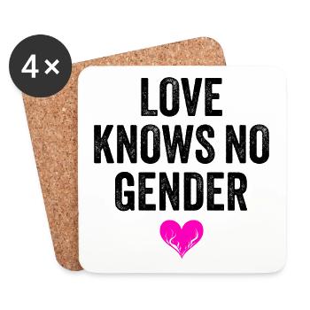 LOVE KNOWS NO GENDER - Coasters (set of 4) - white - Front