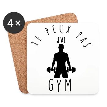Ich kann nicht, ich habe ein Fitnessstudio. - Untersetzer (4er-Set) - Weiß - Vorne