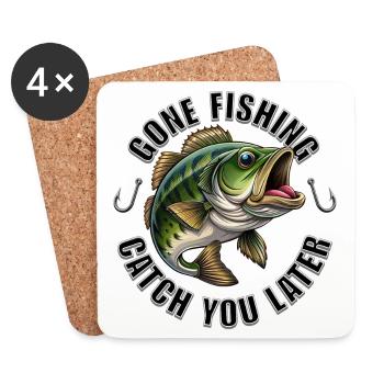 Gone Fishing Catch you later - Coasters (set of 4) - white - Front