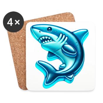 Shark - Coasters (set of 4) - white - Front