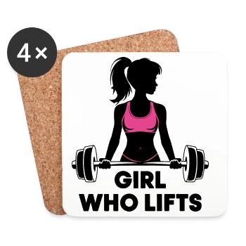 Bodybuilder Gym Girl Langhantel Power Beauty - Untersetzer (4er-Set) - Weiß - Vorne