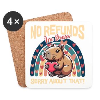 Keine Rückerstattung, Ich gehöre dir Capybara - Untersetzer (4er-Set) - Weiß - Vorne