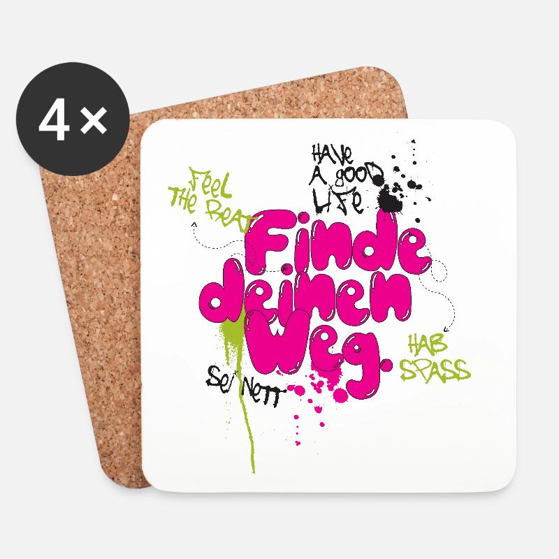 Finde deinen weg - Untersetzer (4er-Set) - Weiß