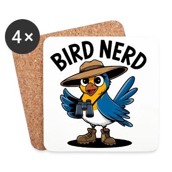 Bird Nerd Explorer - Coasters (set of 4) - white - Front