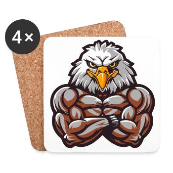 Musculation Eagle Muscles - Dessous de verre (lot de 4) - blanc - Devant