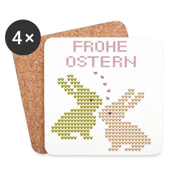 Frohe Ostern - Untersetzer (4er-Set) - Weiß - Vorne