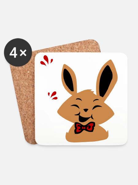 Osterhase - Untersetzer (4er-Set) - Weiß