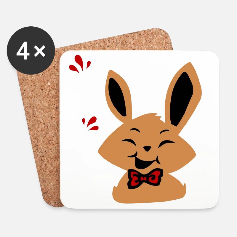 Osterhase - Untersetzer (4er-Set) - Weiß