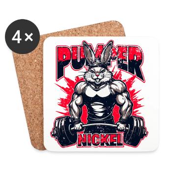 Gym Shirt Pumpernickel Power Humor Style - Untersetzer (4er-Set) - Weiß - Vorne