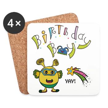 Birthday Boy Geburtstag - Untersetzer (4er-Set) - Weiß - Vorne