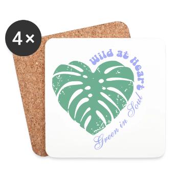 Wild at Heart – Green in Soul - Untersetzer (4er-Set) - Weiß - Vorne