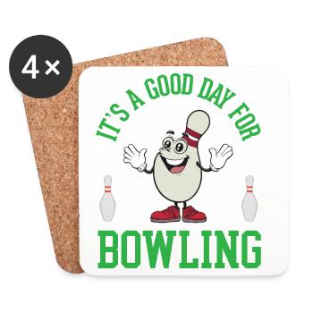 Es ist ein guter Tag zum Bowling - Untersetzer (4er-Set) - Weiß - Vorne