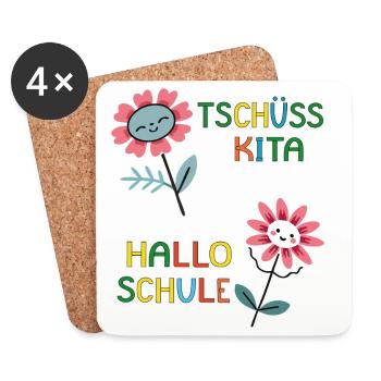 Goodbye Kita Hello School - Coasters (set of 4) - white - Front