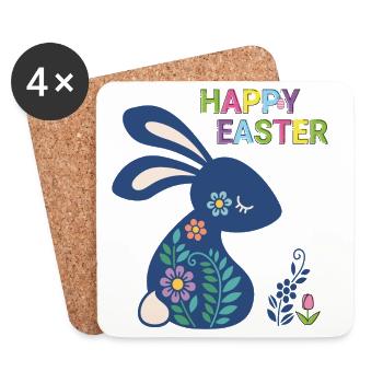 Osterhase Happy Easter - Untersetzer (4er-Set) - Weiß - Vorne