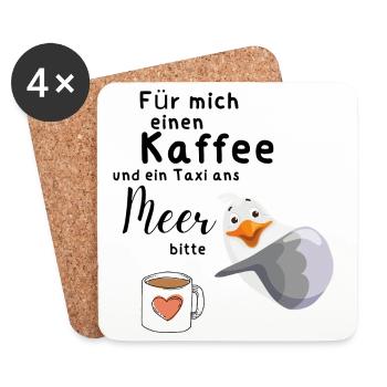 Für mich einen Kaffee - Untersetzer (4er-Set) - Weiß - Vorne