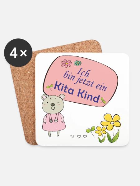 Kita Kind - Untersetzer (4er-Set) - Weiß