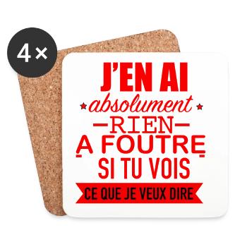 J' en ai Absolument rien à foutre - Dessous de verre (lot de 4) - blanc - Devant