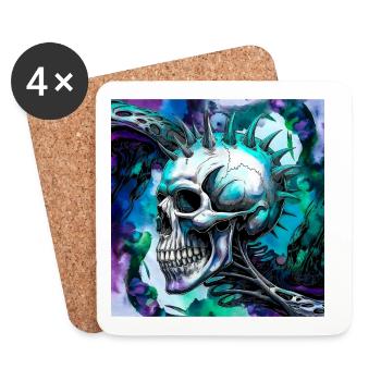 Punk Skull - Coasters (set of 4) - white - Front