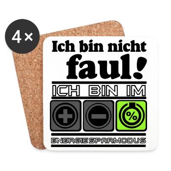 Fun Party Saying Statement Shirt, Energy Saving Mode - Coasters (set of 4) - white - Front