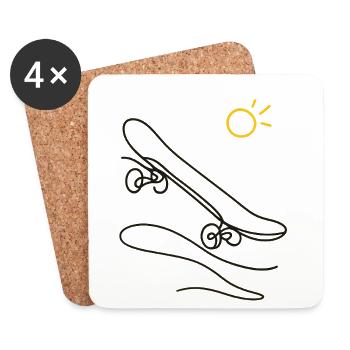 Skateboard - Untersetzer (4er-Set) - Weiß - Vorne