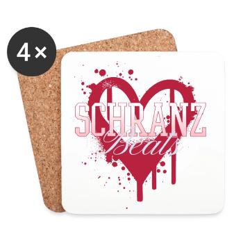 Schranz bat la techno rave - Dessous de verre (lot de 4) - blanc - Devant