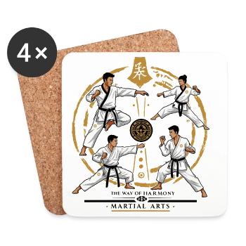 Art martial - Dessous de verre (lot de 4) - blanc - Devant