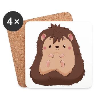 Hedgehog - Coasters (set of 4) - white - Front