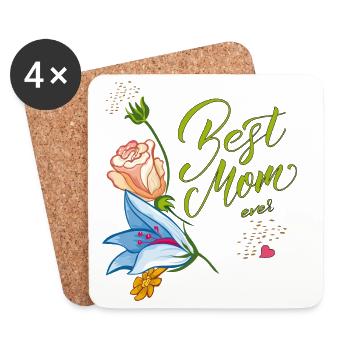 best mom ever - Untersetzer (4er-Set) - Weiß - Vorne