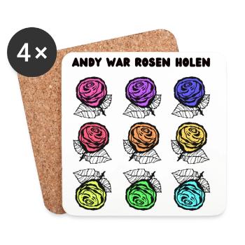 Andy war Rosen holen - Untersetzer (4er-Set) - Weiß - Vorne
