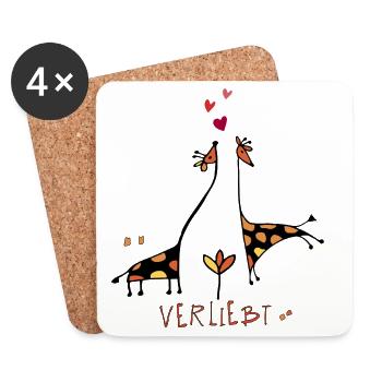 Giraffen in Love - Untersetzer (4er-Set) - Weiß - Vorne