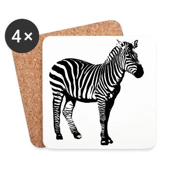 Zebra - Untersetzer (4er-Set) - Weiß - Vorne