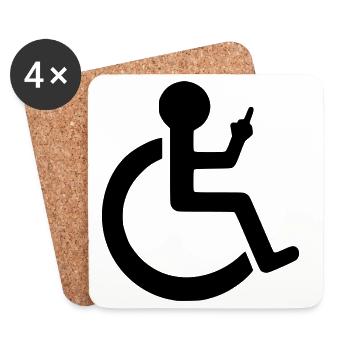 Wheelchair user giving their opinion # - Coasters (set of 4) - white - Front