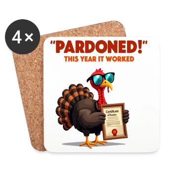 Pardoned Turkey - Untersetzer (4er-Set) - Weiß - Vorne