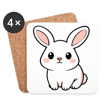 White Rabbit - Coasters (set of 4) - white - Front