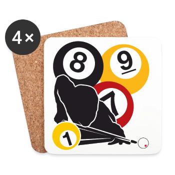 Billard-Fokus - Untersetzer (4er-Set) - Weiß - Vorne