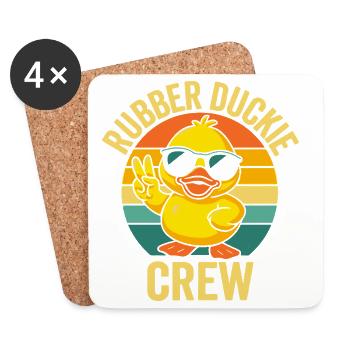 Rubber Duckie Crew Sunglasses Illustration - Coasters (set of 4) - white - Front