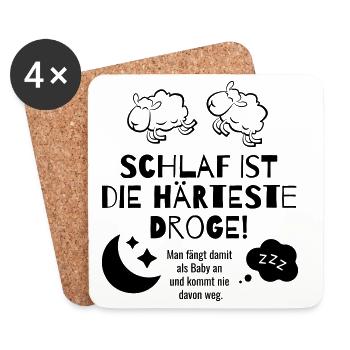 Schlaf - Untersetzer (4er-Set) - Weiß - Vorne