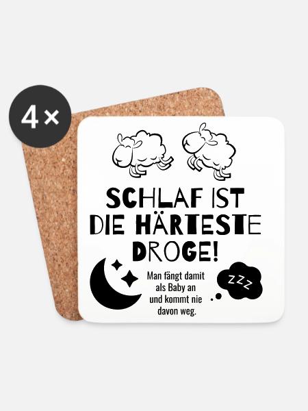 Schlaf - Untersetzer (4er-Set) - Weiß