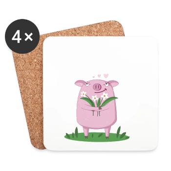 Sauguat Dialekt Spruch Süßes Schwein - Untersetzer (4er-Set) - Weiß - Vorne