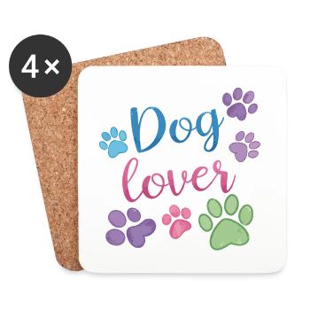 Amoureux des chiens - Dessous de verre (lot de 4) - blanc - Devant
