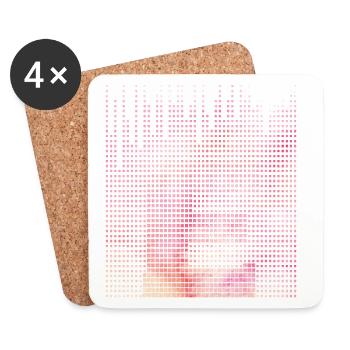 Letter E, name, the letter E - Coasters (set of 4) - white - Front