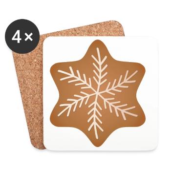 Lebkuchen Keks | Gingerbread cookies - Untersetzer (4er-Set) - Weiß - Vorne