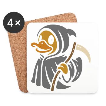 Grim Reaper Rubber Duck Motif - Coasters (set of 4) - white - Front