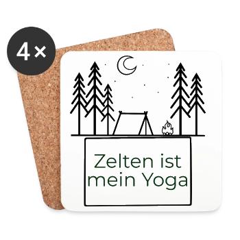 Camping is my yoga - Coasters (set of 4) - white - Front