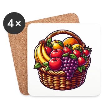 Tropical Fruit Basket - Coasters (set of 4) - white - Front
