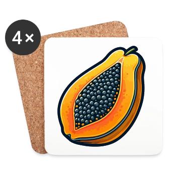Half Papaya Pop Art - Coasters (set of 4) - white - Front