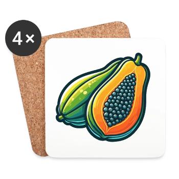 Bunte Papaya Inspirierende Kunstwerke - Untersetzer (4er-Set) - Weiß - Vorne