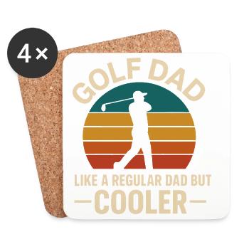 Golf Papa Retro Sonnenuntergang Design - Untersetzer (4er-Set) - Weiß - Vorne